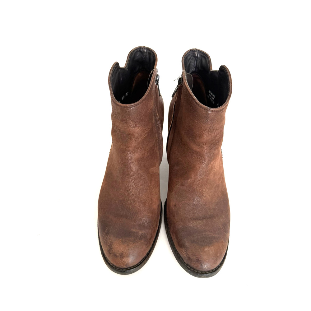 Paul Green Aubrey Ankle Boots US 8.5 UK 6.5 Rustic Brown Leather Western Booties